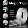 1Pcs Nano Tape 5 Meter Double Sided Heavy Duty Tape Ultimate Multipurpose Solution Washable Adhesive Strong Sticky Strips Gel Grip Tape. 