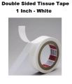Super Strong Powerful Adhesive Double Sided Tissue Tape For Mounting Fixing Pad Sticky - 1 Inch - White. 