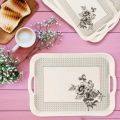 Premium Melamine Tray Set of 3 with Handles - Stylish Rectangular Design for Versatile Serving - Sizes 9x9, 11x11, 13x13 inches - Durable, Unbreakable, Easy to Clean - Ideal for Indoor & Outdoor Use - Perfect for Tea, Coffee, Breakfast, and More!. 