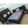 4 PIC brown and white ton Full Room Furniture Set Good Looking Bed without Mattress with good quality use in making. 