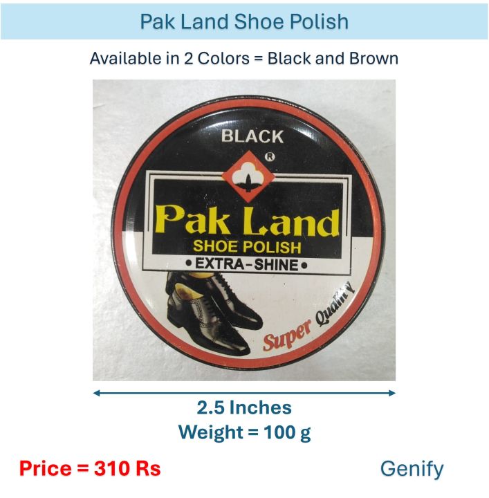 Pak Land Shoe & Boot Polish – Black & Brown, Premium Leather Care (100g)