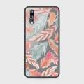Huawei P20 Cover - SkinLee HQ Infinity Glass Case (Soft) - Colorful Feather Leaves - SKINLEE-581-1-817-146. 