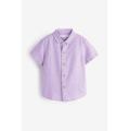 Purple Lilac Short Sleeve Linen Shirt from NEXT UK for Baby Boys aged 3 to 6 months and 18 to 24 months. 