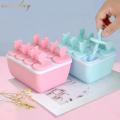【Footprint】 8 Grid Frozen Ice Cream Lolly Juice Maker Pop Mold Popsicle Mould Mould Icebox Ice Cream Mold Juice Yogurt Ice Cube Molder Tray Jelly Mold. 
