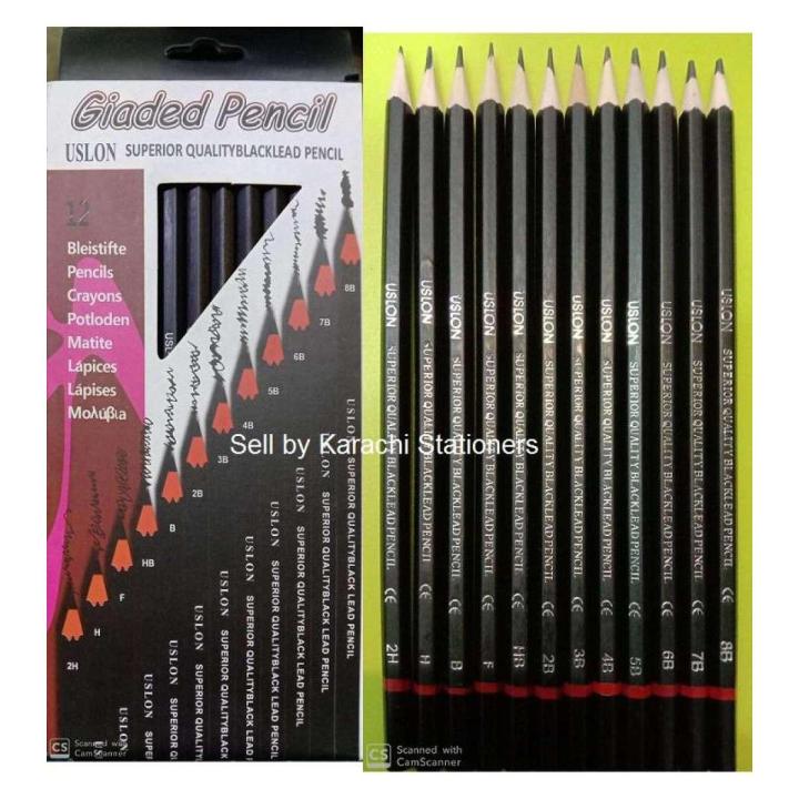 Set of 12pcs different shades Drawing/Sketching pencils