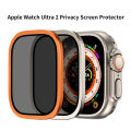 Privacy Screen Protector for Apple Watch Ultra 2 49mm Tempered Glass+Metal Frame For iWatch Ultra 49mm No Peeping Anti Spy Fil. 