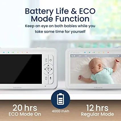 Babysense%20HD%20Split%20Screen%20Video%20Baby%20Monitor,%205"%20LCD,%20Non-Wifi,%20Pan%20Tilt%20Zoom,%20Adjustable%20Night%20Light,%20Two-Way-Talk,%20Night%20Vision,%204000mAh%20Battery,%20HD%20S2-1CAM%20-%20Image%203