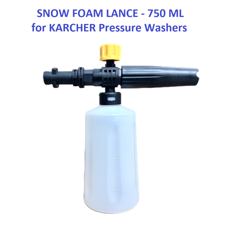 Foam Lance for KARCHER Snow Foam Cannon - Shampoo Dispenser Bottle - with Adjustable Sprayer and Foam Adjusting Knob - Foam Wash Generator Nozzle for K2 - K7 Pressure Washers - select 750ml Plastic or 1000ml Brass