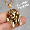 Egypt Pharaoh Long Men Necklaces Pendant Chain Punk Hip Hop for Boyfriend Male Stainless Steel Jewelry Creativity Gift Wholesale. 