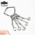 Carat Punk Skeleton Hand Bone Five-finger Ring Bracelet with Adjustable Chain Trendy Versatile Accessory for Southeast Asian Buyers. 