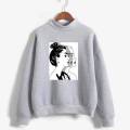 Girl Sketch Printed Fleece Ribbed Neck Fullsleeves Pullover Sweatshirt. 