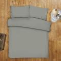 Beddy's Studio - Pure & Soft Cotton Plain Grey Solid Color Bed Sheet Set With Pillow Cases Single & King Size Bed Sheets. 