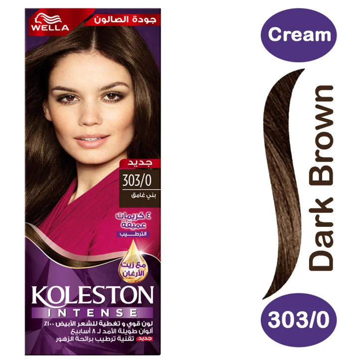 Wella%20Koleston%20Hair%20Color%20Cream%20303/0%20Dark%20Brown%20-%20Image%205