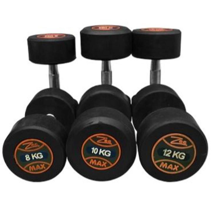 ZEE MAX FITNESS Rubber Coated Dumbbells Pair of 10KG(10+10)