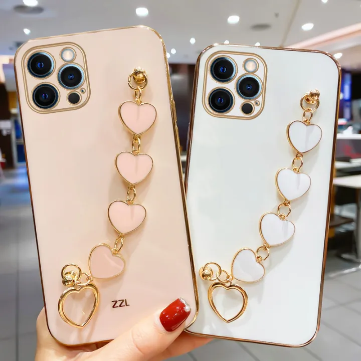 COROGI%20for%20iPhone%2013%20Mini%20Back%20Cover%20with%20Love%20Heart%20Bracelet%20Luxury%206D%20Plating%20Frame%20Shiny%20Chain%20Cases%20Soft%20Silicone%20Square%20Protective%20Mobile%20Phone%20Case%20for%20Girls%20Boy%20-%20Image%205
