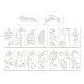 16 Pieces Leaves Stencil Reusable Sheet Painting Stencil Wall Stencil. 
