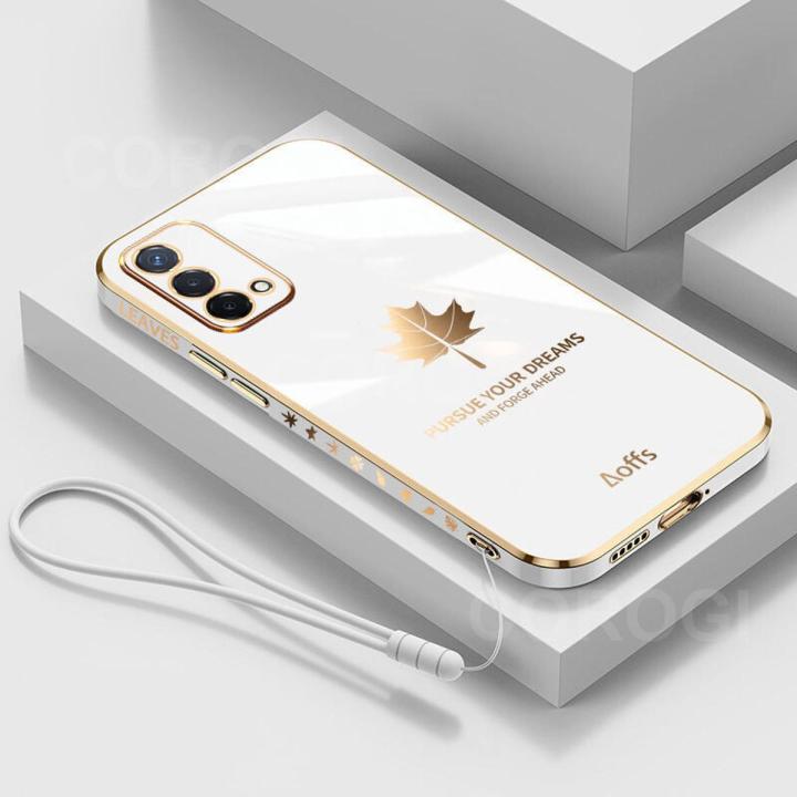 For OPPO A95 Back Cover Luxury 6D Plating Soft Silicone Glossy Case Camera Lens Protection Square Frame Shockproof Mobile Phone Cases