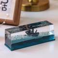 Unsinkable Black Pearl Pirate Ship Toy Cruise Ship Fluid Drift Bottle Sea Liquid Wave Boat Box Decoration For Car, Home And Office. 
