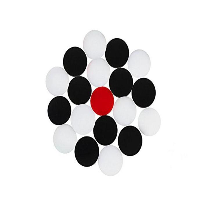 Carrom Board Pieces - Coins - Goti - Set of 19 Pieces of Plastic Stone Size 5 - Black and White