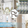 3Piece Silver Curtain Rod Brackets Curtain Rods No Drilling for 1 Inch Rod with Installation Screws. 