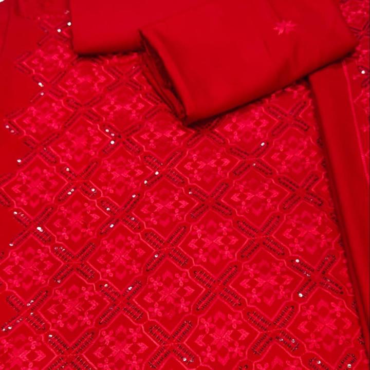 2 Piece Embroidered Dhanak Shirt and Trouser BA-69 main image 0