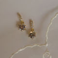 925 Silver Needle Simple Shiny Zircon Earrings Gold Plating Jewelry Crystal Stud Earrings Women. 