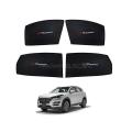HYUNDAI TUCSON SUN SHADES LOGO / WINDOW CURTAINS / BLINDS (DARK) BLACK 4PCS. 