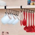 Cups Wine Glasses Storage Hooks, Scarf Hanging Hook, Rack Holder, Cabinet No Drilling, Hook Cup Holder, Under Cabinet Mug Cups, for Kitchen, Bathroom, Wardrobe (Black). 