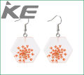 Dried flower transparent acrylic geometric resin earrings temperament personality stud earrings for gilrs for women low price. 