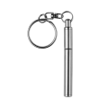 Portable Key Ring Stainless Steel Telescopic Pen Telescoping Ballpoint Pen Keychain Tool for Outdoor Travel. 