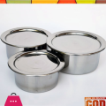 Stainless Steel Stock Pots Set with Lids Cooking Kitchenware Pot 3pcs. 