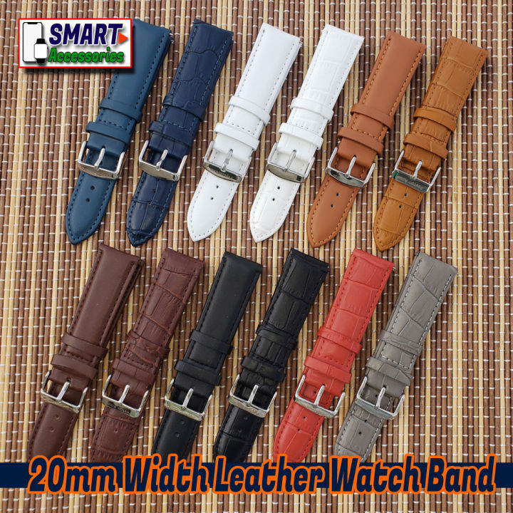20mm Width Universal Artificial Leather Watch Band Strap For Galaxy Watch 4, Galaxy Watch 4 Classic, Active, Active 2, Galaxy Watch 3 41mm, Haylou LS02 And All Other 20mm Width Lugs Quartz, Digital, Automatic Watches.