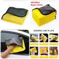 Double Side Microfiber Cleaning cloth / towel – Gray and Yellow Color (Size: 40x40 cm) Microfiber Cloth For Cars, Bikes, Kitchen & Home Cleaning Purpose. 