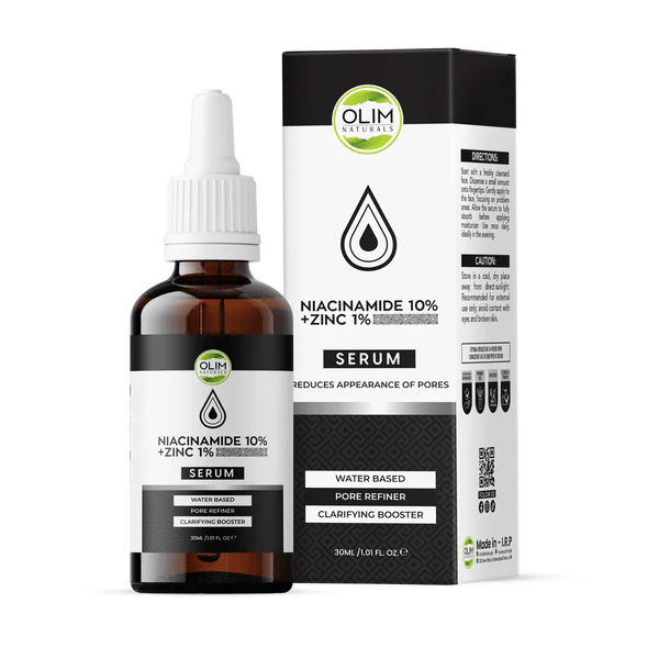 Olim Naturals - Niacinamide 10% Zinc 1% Serum for Brighter, Clearer Skin - Reduces Acne, Hyperpigmentation, Pores, Fine Lines & Wrinkles | 30ml