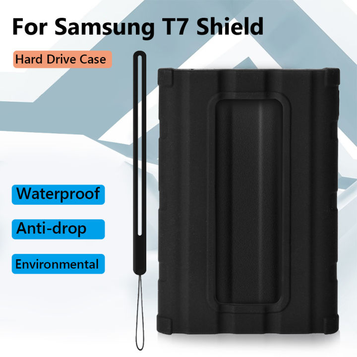 Silicone Case SSD Shell Sleeve Waterproof SSD Sleeve Skin Protective Case Cover for Samsung T7 Shield Portable Solid State Drive