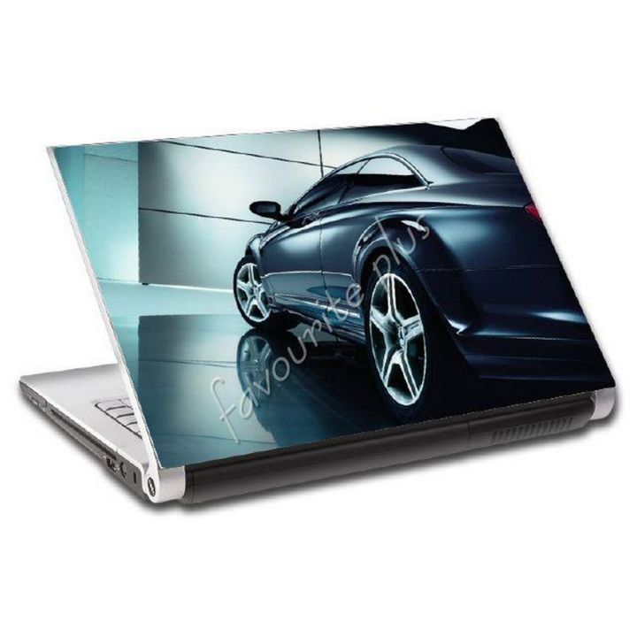 Black Sports Car 1 Design Universal Laptop Back Skin-Laptop Skin Vinyl Sticker Decal Protectors, Laptop Skin Sticker Cover customize laptop skins in Pakistan | Favourite Plus