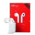 i15 Tws Double Mini Bluetooth 5.0 touch Earphones with Wireless Charger Support / Earbuds / Wireless Air pods. 