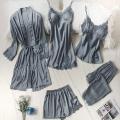 5pc Nighty Night Dress Premium Quality High Quality Silk Night Wear Honeymoon Bridal Set Pack of 5PCS. 
