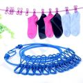 Clothes Drying Rack Rope Retractable Portable Clothesline Storage Clothing line with 12 Clips for Laundry Drying line Camping. 