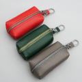 Zipper Key Holder Stylish Leather Soft Key Pouch Mini Large-Capacity Keychain Wallet For Men Women Travel Use. 