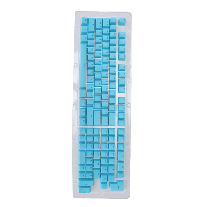 Keyboard Keycaps 114 Key PBT OEM Height Two Color Injection Light Transmitting Mechanical Keyboard KeycapMini Sky Blue