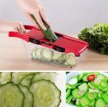 Vegetable Slicer Mandoline Cutter of Godmorn - 6 Interchangeable Blades with Peeler Storage Container Cutter for Potato,Tomato, Onion etc. 