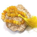 Yellow Color Aqeeq Stone Tasbeeh 33 Beads  (Size 8MM 10MM 12MM 14MM) - Fancy Men and women Choice Color Tasbih (Agates) muslim Agate zikr prayer Tasbeeh - handmade Rosary 12mm tasbi counter Stress Relaxation. 