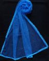 FIROZI COLOR CASUAL NET DUPATTA FOR GIRLS AND WOMAN USE TOO ( DECORATED WITH SAME COLORED COTTON LACE AND BEADS ). 