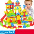 200 Pcs - Educational Building Blocks Toys Set Plastic Square Kids Building Bricks Classic For Kids Boys and Girls - Educational Buildings Block Toy Sets. 