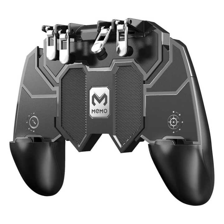 Amazing AK66/5in1 Mobile Game Controller Trigger Six Finger All-in-one Joystick Gamepad for PUBG - Black