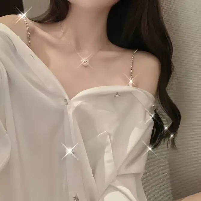 Sxy%20Off%20shoulder%20Top%20Women%20Button%20up%20White%20Shirt%20Long%20sleeve%20Chiffon%20Blouse%20With%20Chain%20Ladies%20Office%20Casual%20Night%20wear%20Nighty%20Party%20wear%20Top%20-%20Image%204