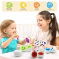 Kids Matching Eggs Shapes and Colors set for Toddlers, 6 Pcs or 12PCS Preschool Educational Learning Color & Shape Recognition STEM Toy– Montessori Geometric Eggs – Sorting Fine Motor Skills, Easter Gifts Basket Stuffers. 
