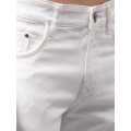 Slim Fit White Denim Pant. 