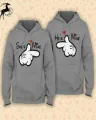 Grey Couple hoodie for womens both. 